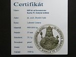 medaile 660.let od korunovace Karla IV. českým králem, Ag 999, 31,1g, průměr 37mm, 3500ks