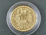 2001, Česká mincovna, zlatá medaile Dukát V. Jagellonského, Au 0,986, 3,49g, náklad 500 ks, etue, certifikát