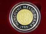 1999, pamětní medaile s motivem 50 Kč, Au 999,9 / Ag 999, 6,22 / 6,04g, náklad 500ks, certifikát, etue, kvalita proof