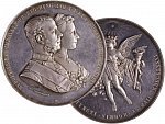 Korunní prinz Rudolf 1858-1889 - AR medaile 1881s belgickou princeznou Stephanií, pr. 55 mm