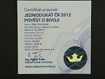 2010, Česká mincovna, dukát 2012 - pověst o Bivoji, Au 0,999,9, 3,11g, náklad 1000 ks, etue, certifikát