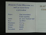 1997, Česká mincovna, zlatá medaile 10 Dukát 1997, Au 0,999, 31,11g, etue, certifikát