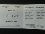 50 Euro 2014 Louis XIV., 8,45g, Au 0,920, náklad 1500 ks, certifikát č. 679, etue