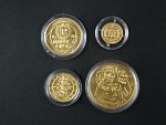 Sada zlatých mincí Koruna česká, 1000 , 2500 , 5000 , 10000 Kč 1996 b.k.