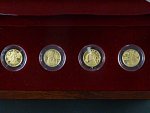 2006, Česká mincovna, zlatá medaile sada 4ks Lucemburkové ne českém trůně, Au 999,9, 4x 3,11g, náklad 200ks, etue, cert.