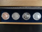 Sada 4 stříbrných medailí Lucemburkové na českém trůně, Ag 0.999, 16 g. průměr 34 mm, náklad 500 ks,etue, certifikát