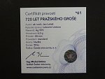 pražský groš 720.let  - novoražba 2020, Ag 999,  6.5 g, průměr 28 mm, náklad 90 ks, etue, certifikát č. 61