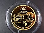 100 Euro 2006 BASILIQUE SAINT-PIERRE, Au 0,999, 155,5 g., náklad 99 ks, certifikát č.16 číslováno na hraně, etue