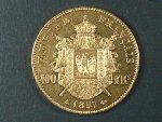 100 Frank 1857 A Napoleon III., Au 900/1000, 32,25 g, průměr 35 mm