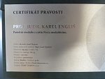 Ag + Cu pamětní medaile J.Šejnosty - Karel Engliš, Ag 999, 1000 g, průměr 100 mm, Cu 872 g, 100 mm, ražba Česká mincovna 2022, náklad 30 ks, etue, certifikát