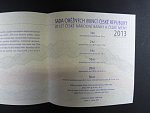 sada 2013 proof v dřevěné etui + Ag žeton s motivem 20.let ČNB a české měny, náklad 2500 ks