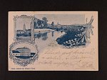 Tišnov - okr. Brno venkov, Jednobar, tříokénková pohlednice, koláž, prošlá 1898