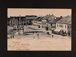 Uherské Hradiště - jednobar. pohlednice, Náměstí mariánské, prošlá 1900