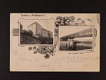 Nelahozeves, okr. Mělník - jednobar. dvouokénková pohlednice, použitá 1906