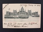 Maďarsko - jednobar. reliefni litograf. Budapest, dl. adresa, použitá 1905, lux. kvalita