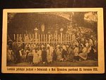 Bohutice u Mor. Krumlova, čb. pohlednice Svěcení 22.července 1928, neprošlá