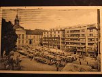 Brno, čb. fotopohlednice, Dominikánské nám., prošlá 1939
