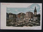 Brno, Zelný Trh, 1900, litografie prošlá