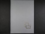 2 listový zásobník formátu A4, barva šedá, černé listy, ruční výroba, zasekávané pásky