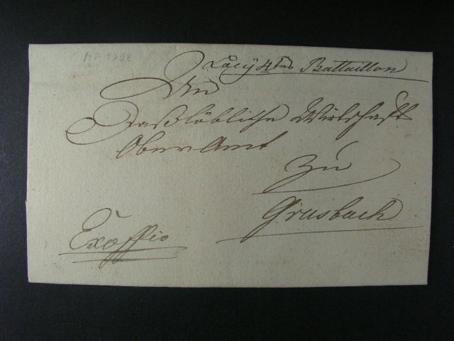 vojenský služební skl. dopis do Hrušovan z r. 1798, dobrá kvalita