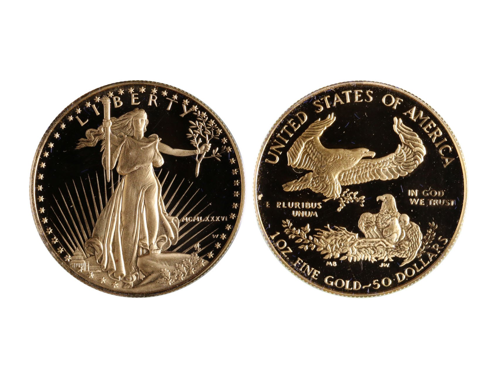 USA, 50 Dollar 1986 W Liberty, Au 0,916, 33,93g, KM 219, etue