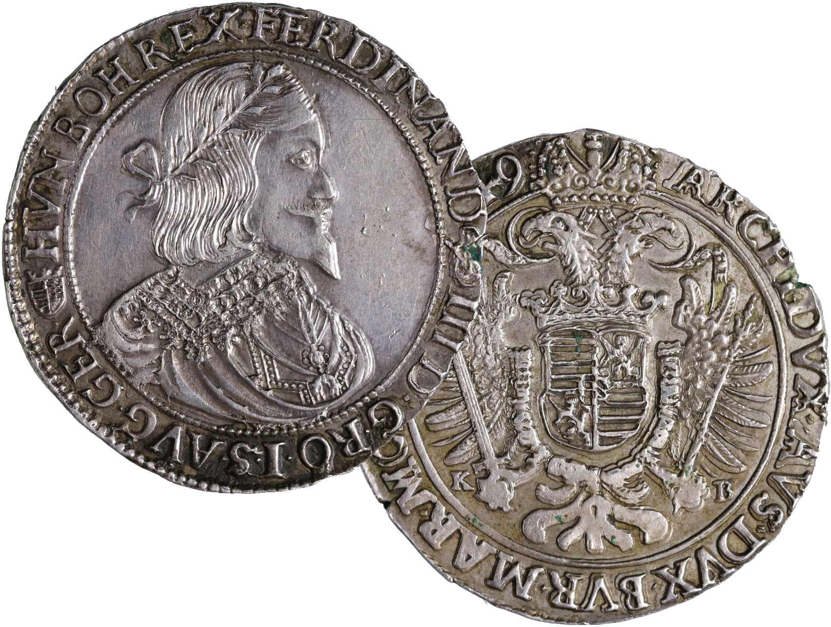 Ferdinand III. 1637-1657 - Tolar 1649 KB mincovna Kremnice, Husz. 1262, vada střižku