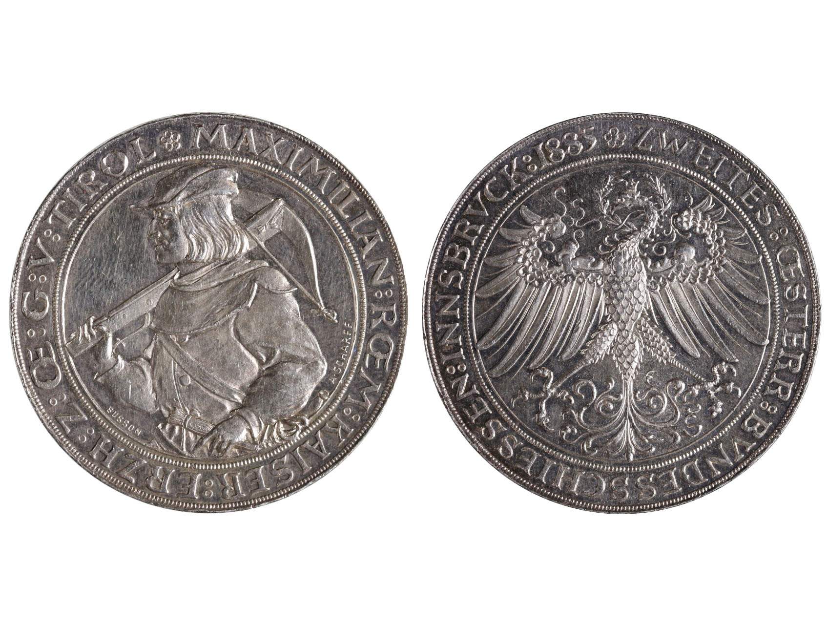 František Josef I. 1848-1916 - 2 Zlatník 1885  cena II.rakouských střeleckých závodů v Insbrucku, Ag, N154