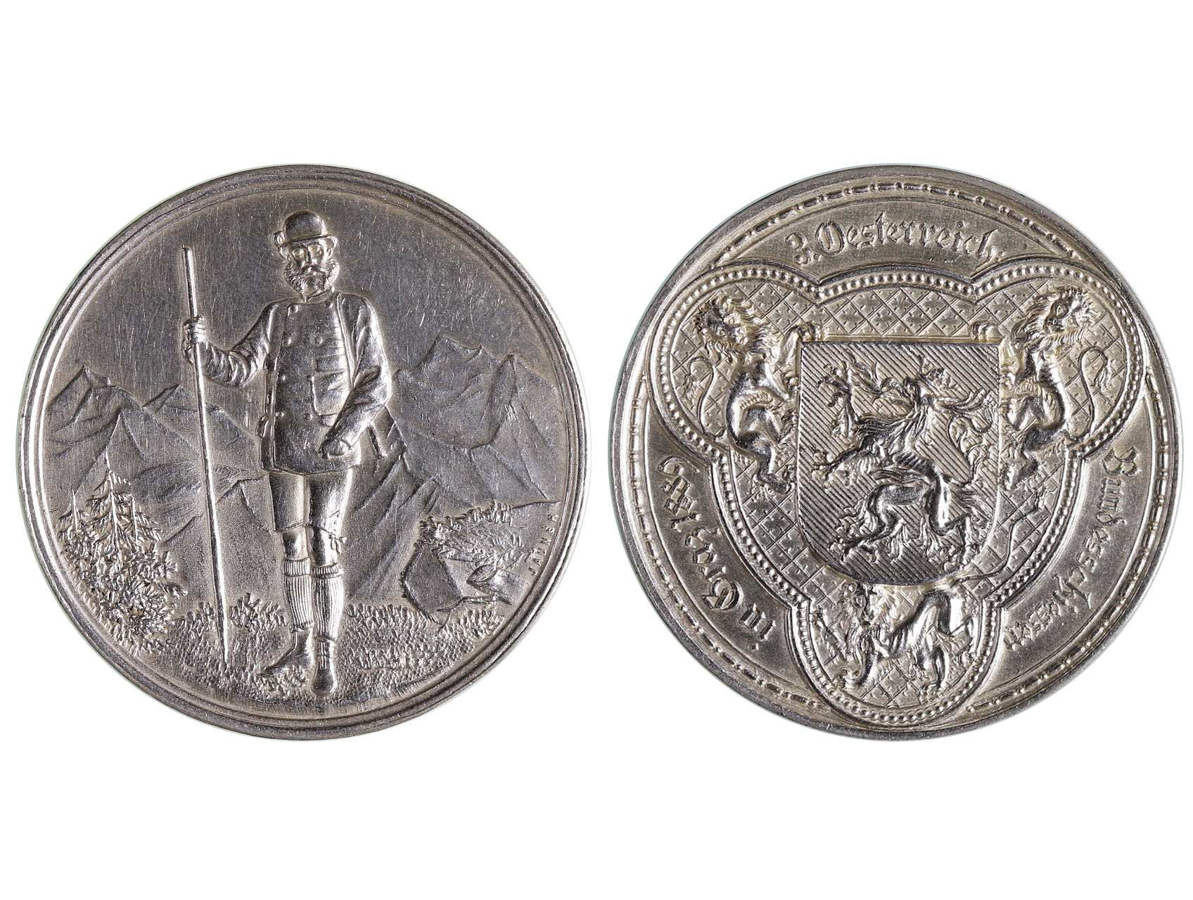 František Josef I. 1848-1916 - 2 Zlatník 1889 III.Celorakouské střelby v Grazu, Ag, N164a