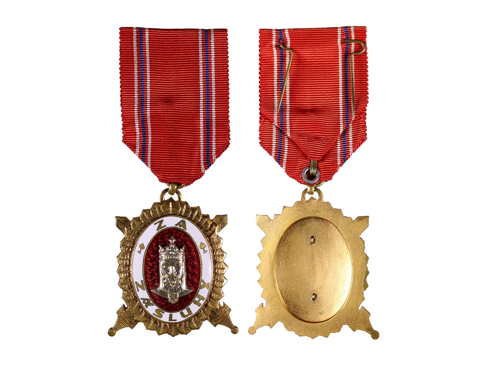 Diplomový čestný odznak krále Karla IV., stupeň čestný člen, Zlatý čestný odznak 2. třídy za civilní zásluhy, typ 1945-1949, N96a2b