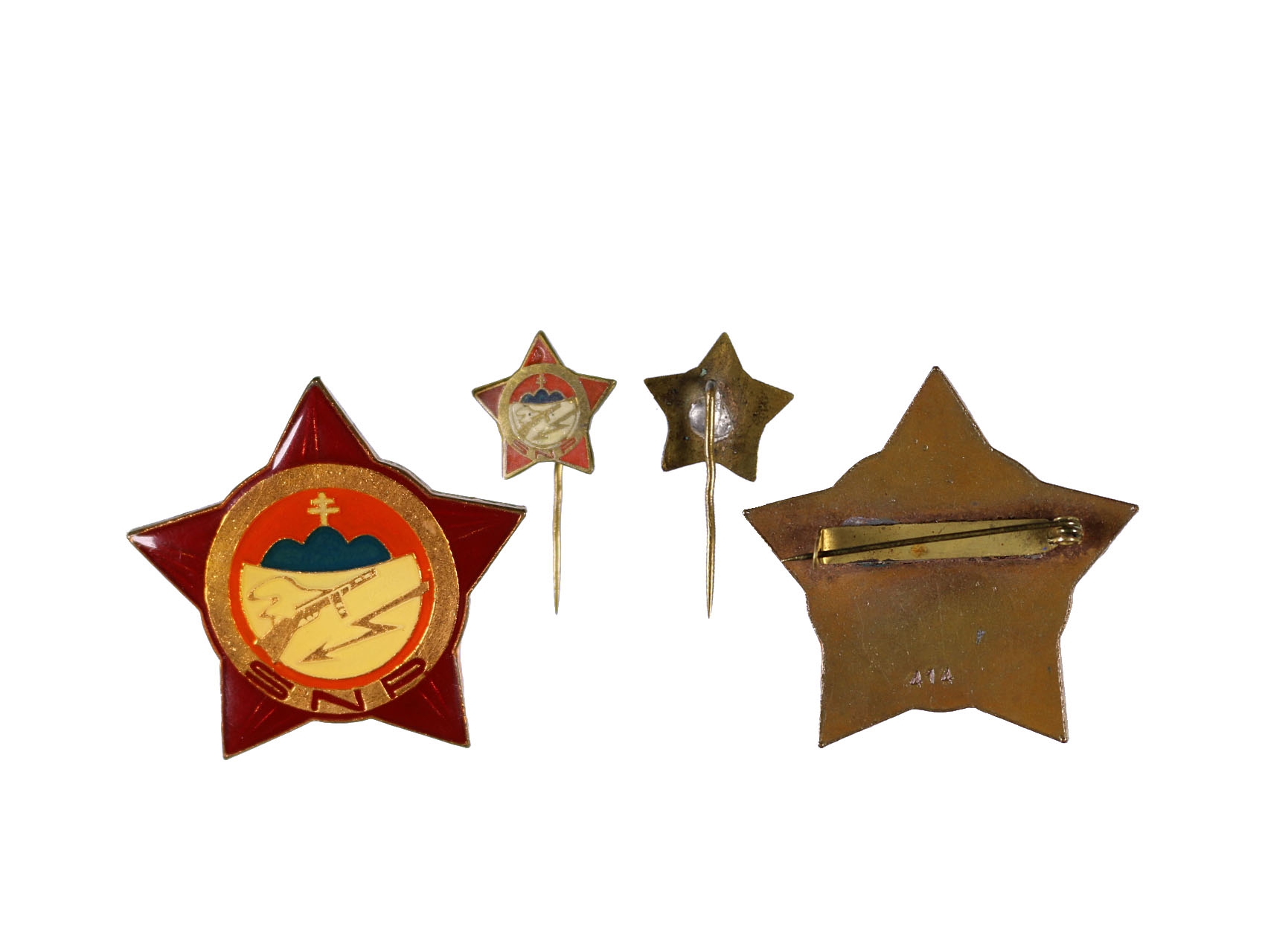 Pamětní odznak partyzánského oddílu Blesk-Signal č. 414 s miniaturou, VM 224
