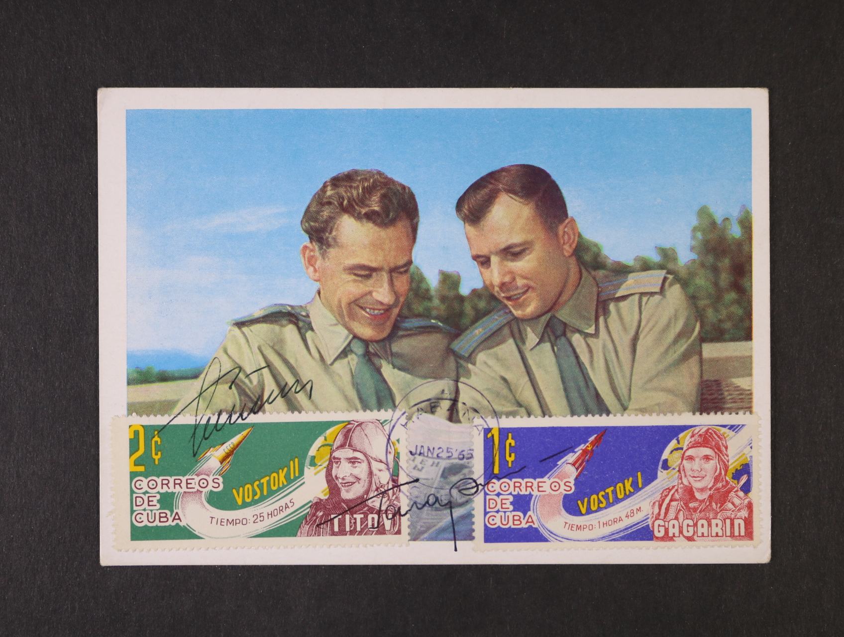 Gagarin, Titov - kubánská CM s vlastnoručními podpisy