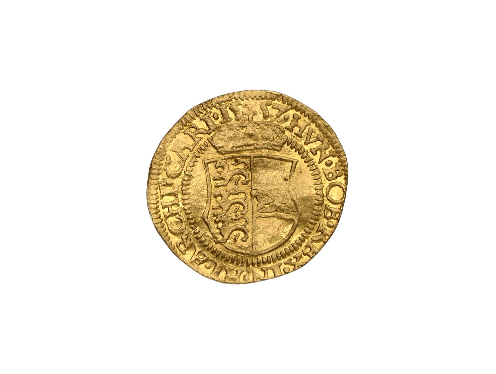 Ferdinand I. 1526-1564 - Dukát 1557 mincovna Klagenfurt, zbytky ražebního lesku