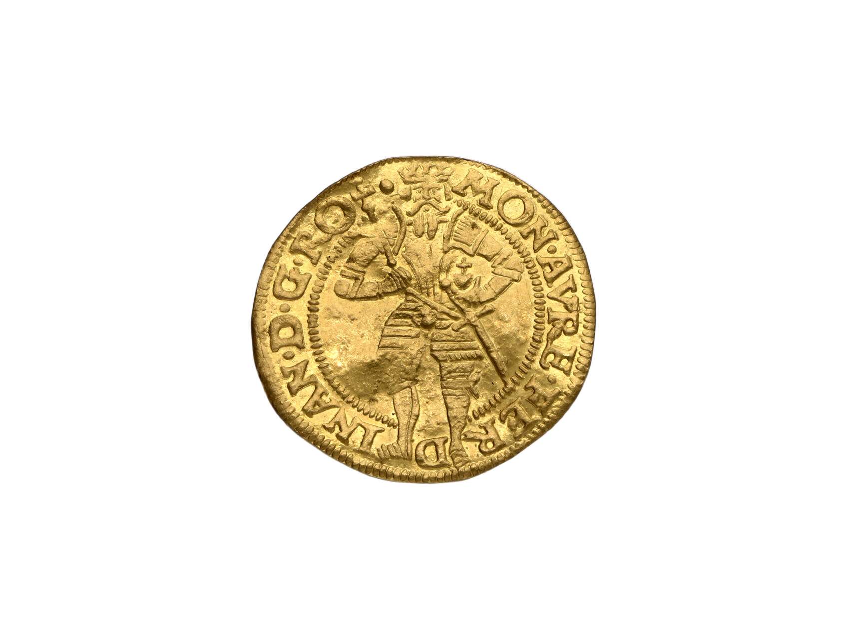 Ferdinand I. 1526-1564 - Dukát 1557 mincovna Klagenfurt, zbytky ražebního lesku