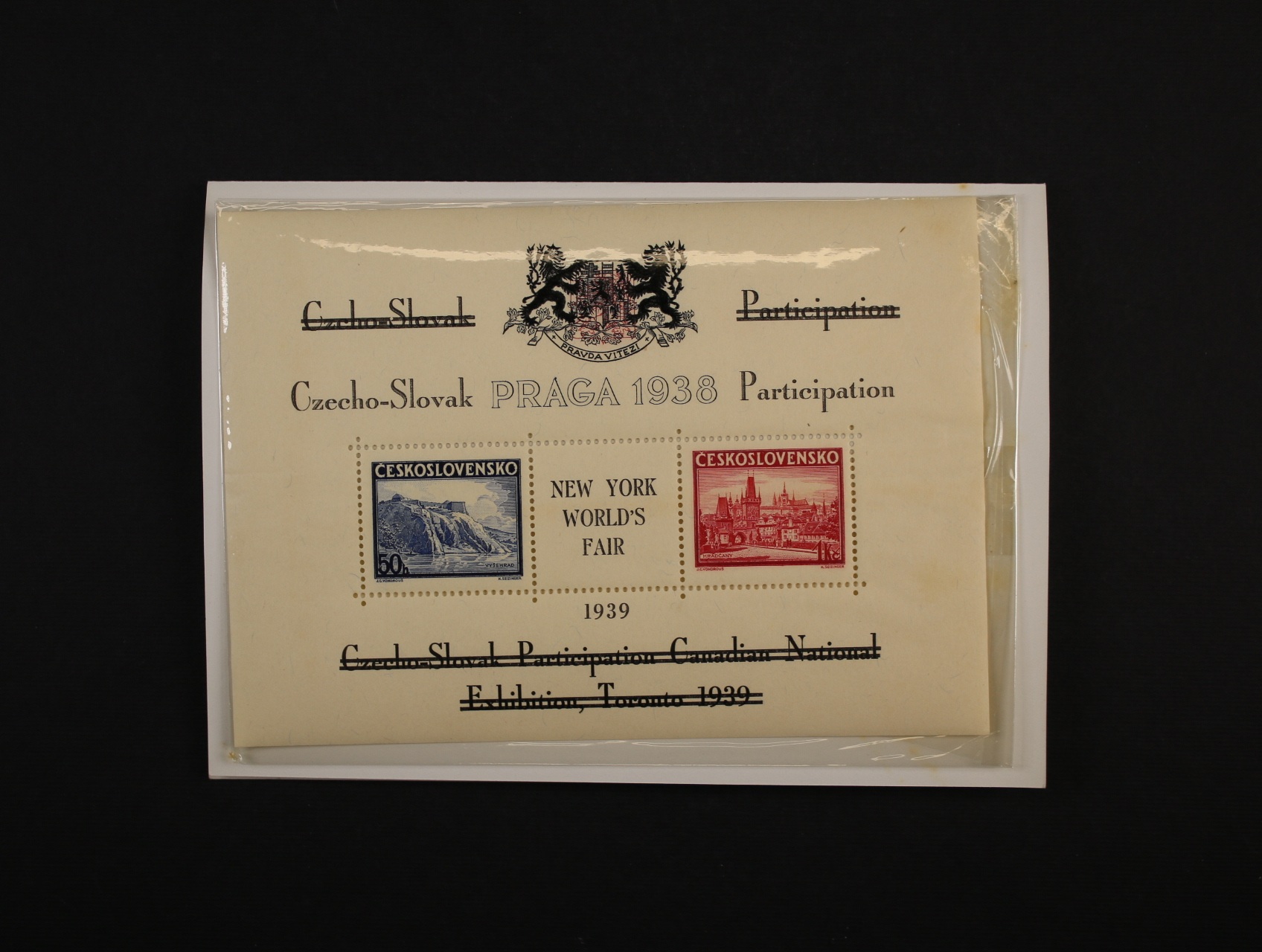 A č. 342 - 43 s přítiskem pro Národní výstavu Toronto 1939 v černé barvě v orig. balení a destičkách, mírně zvlněný papír, k prohlédnutí