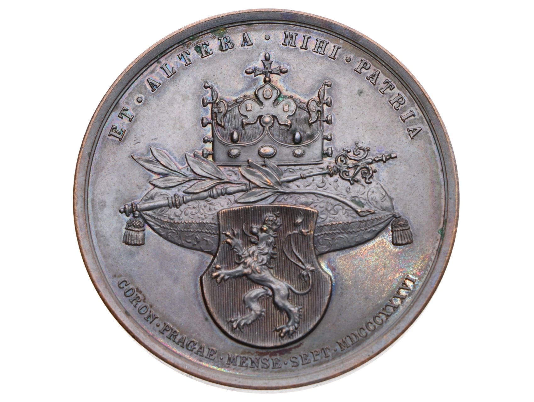 Ferdinand V. 1835-1848 - Cu medaile 1836 Korunovace Marie Anny Savojské v Praze, průměr 46,5 mm, Früh. IV.1.d
