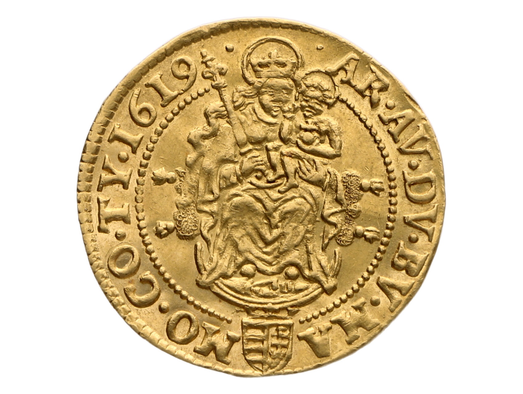 Matyáš II. 1611-1619 - Dukát 1619 K.B. mincovna Kremnice, ex. aukce Früh. A125/127