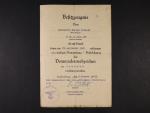 Dekrety na Železný kříž 2.tř. zastřižený, Pěchotní útočný odznak, Odznak za zranění a rakouský sportovní odznak OSTA