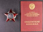 Řád rudé hvězdy č.1980075, 5. typ, 4. varianta + řádová knížka