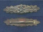 Stříbrná bojová spona za boj z blízka, výr. FEC.W.E. PEEKHAUS BERLIN, AUSF.A.G.M.u.K. GABLONZ, slitina