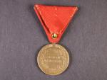 Vojenská jubilejní pam. medaile z r.1898, bronz, původní stuha