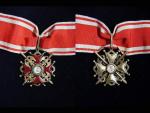 Řád sv.Stanislava s meči, pozlaceny bronz, značka výrobce Eduard - K, II.třída, vzácný