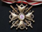 Řád sv.Stanislava s meči, pozlaceny bronz, značka výrobce Eduard - K, II.třída, vzácný