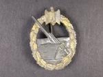 Odznak pro námořní dělostřelectvo, zinek, výrobce R.S. Rudolf Souval