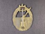 Odznak pro námořní dělostřelectvo, zinek, výrobce R.S. Rudolf Souval