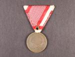 Bronzová medaile za statečnost, původní vojenská stuha, vydání 1914 - 1917