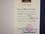 Vzorný pracovník VB, novější provedení, s předávacím průkazem