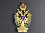 Řád železné koruny, klenot 1. třídy s válečnou dekorací, pozlacený bronz, velkostuha