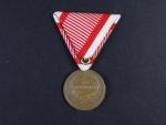 Bronzová medaile za statečnost, náhradní kov, nová vojenská stuha, vydání 1914 - 1917