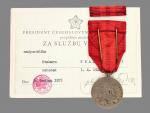 Medaile Za službu vlasti - ČSR , etue a průkaz