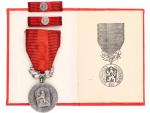 Medaile - Za zásluhy o obranu vlasti - ČSSR, punc Ag 925, výrobce Mincovna Kremnica, udělovací průkaz a etue